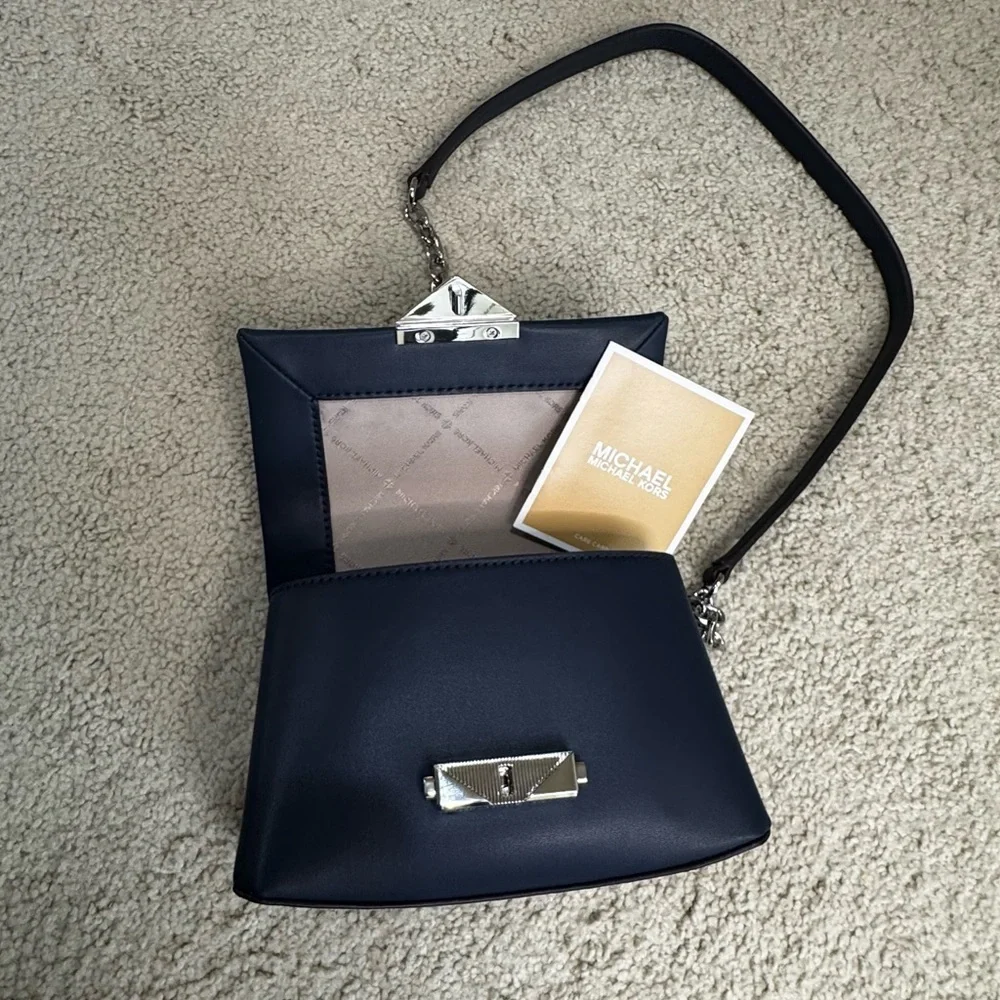 NWT Michael Kors Cece Small Crossbody Shoulder Bag Purse Navy Blue